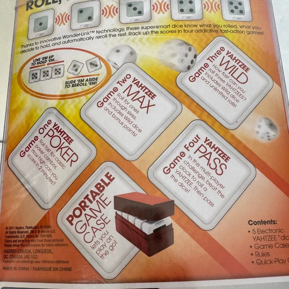 Hasbro Electronic Yahtzee Flash 4 Fast Action Games Poker Play Wild Dice 2011